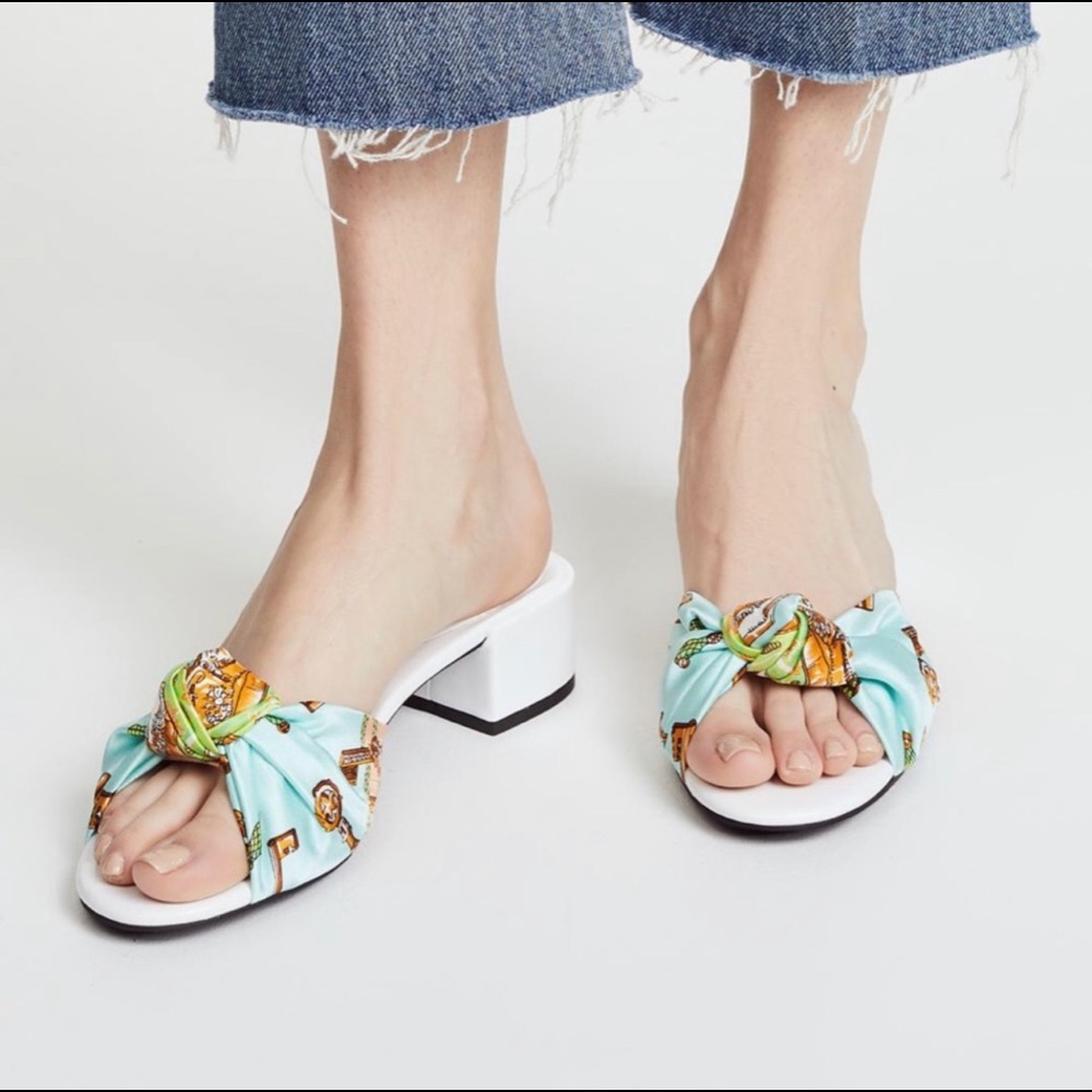 Jeffrey Campbell 100% Natural Silk Beaton Slide Size 7